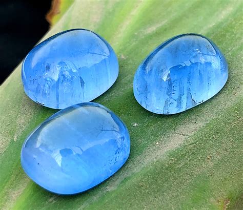 Aquamarin Edelstein Nat Rliche Oval Cabochon Losse Etsy