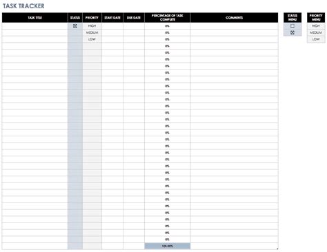 Excel Tasks Template