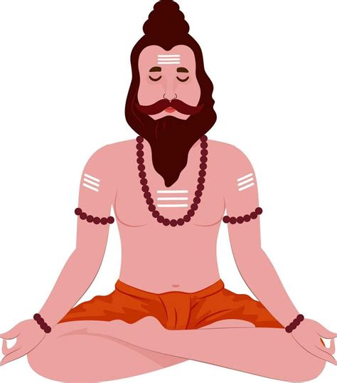 Indian Sage Sadhu Meditating In Padmasana Pose 25279919 Vector Art At