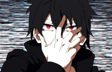 Anime Boy With Black Hair And Red Eyes