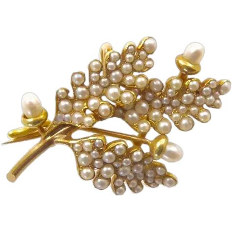 Victorian Oak Leaf And Acorn Brooch Pendant In 14 K Gem