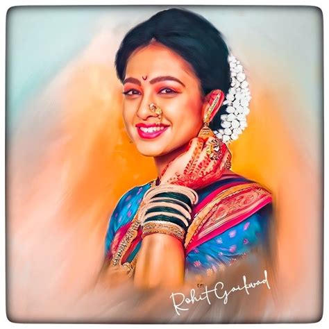 Marathi Actress Gauree Oil Painting