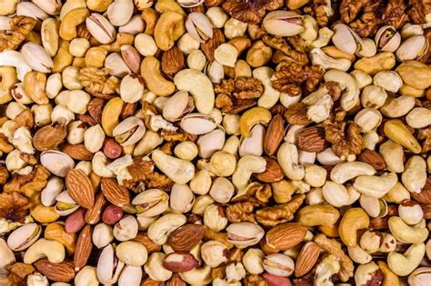 Fondo De Los Diversos Frutos Secos Almendra Anacardo Avellana Pistacho