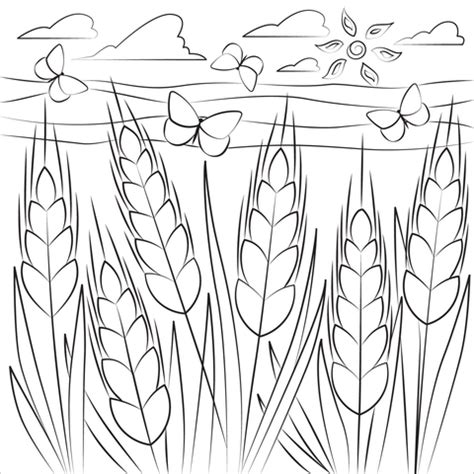 Wheat Coloring Page Free Printable Coloring Pages