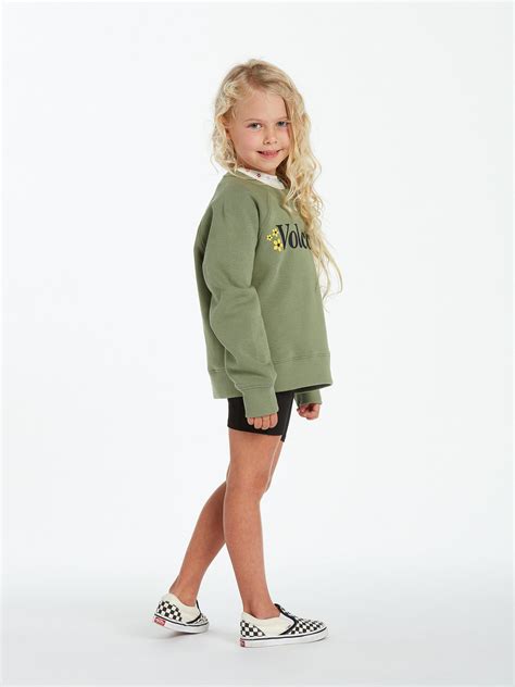 Volcom Hoodies & Sweatshirts | Girls Truly Stokin Crew - Light Army Light Army - Girls | Tommyswords