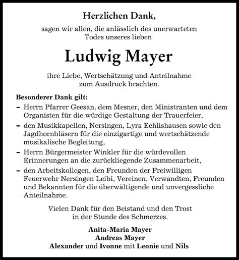 Traueranzeigen Von Ludwig Mayer Augsburger Allgemeine Zeitung