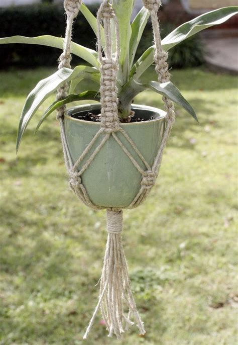 Hemp Macrame Plant Hanger Nutella Natural Ecofriendly Etsy Macrame