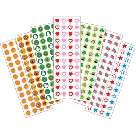 Creative Shapes Etc SE-2560 2 x 8 in. Incentive Assorted Stickers Set - 2016 Holiday, 1 - Kroger