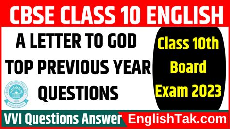 A Letter To God Long Questions Answers For 2023 10 Board Exams