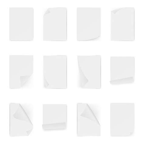 Premium Vector Blank Grey Sticker Collection With Curled Corner Blank