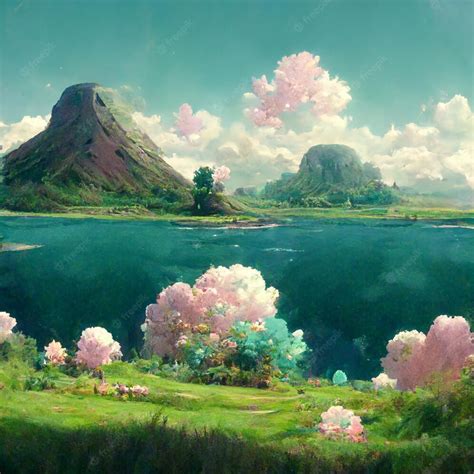 Premium AI Image | Anime Style Landscape Art