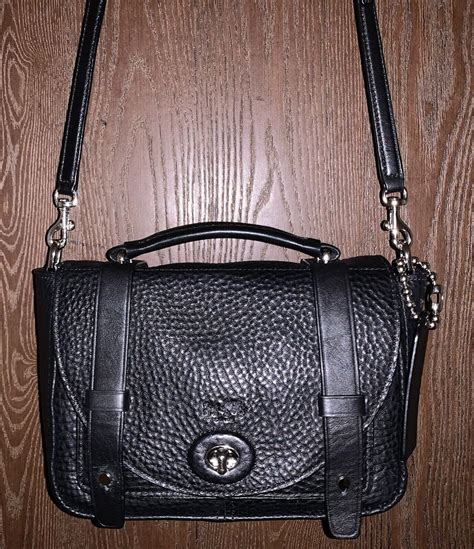 Coach Mini Bleecker Brooklyn Black Pebble Leather Mes Gem