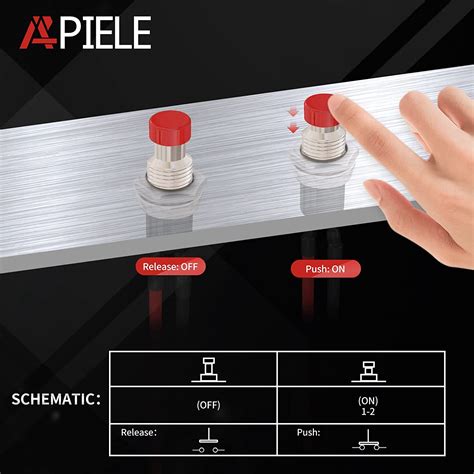 APIELE Interruptor de botón momentáneo 0 276 in SPST 1A 250V AC 2 Pin