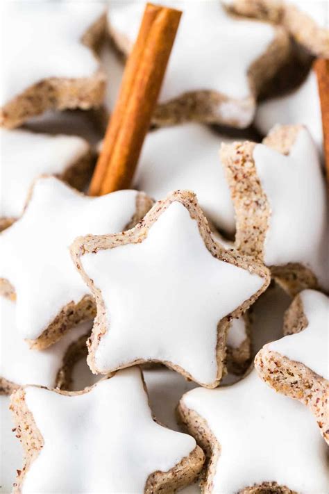 Zimtsterne German Cinnamon Star Cookies Plated Cravings