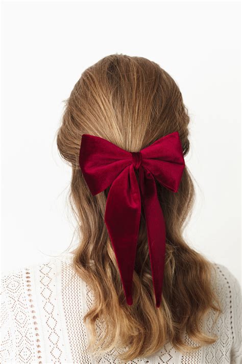 Velvet Bow for Adult Big Burgundy Hair Bow Clip Large Velvet | Etsy