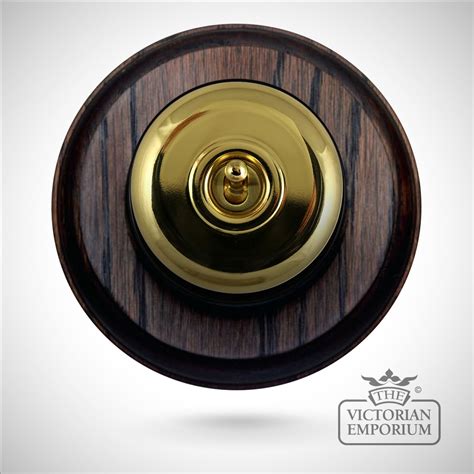 1 Gang Period Light Switch Round Plain In Antique Or Polished Brass