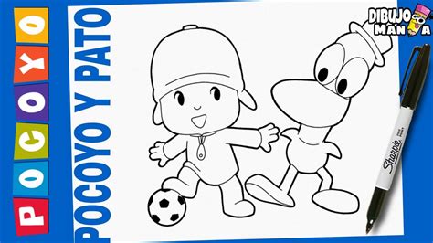 Como Dibujar A Pocoyo Y Pato Jugando Futbol How To Draw Pocoyo And