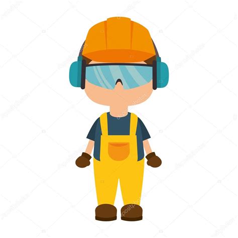 Trabajador Con Equipo De Seguridad Industrial — Vector De Stock