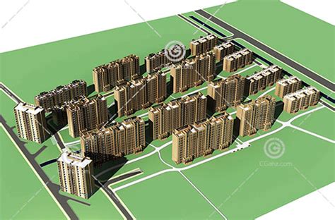 别墅高层住宅组合小区3d模型下载 Cg爱好者网免费cg资源ae模板3d模型分享平台