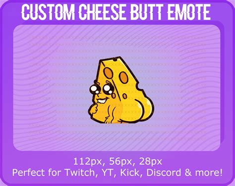 Cheese Butt Emote | Booty Twitch Youtube Emote - Etsy