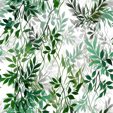 Premium Vector Seamless Pattern With Green Leaves Vector Illustration