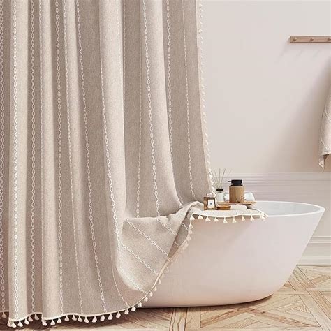 Amazon Colorigan Boho Farmhouse Shower Curtain Linen Rustic