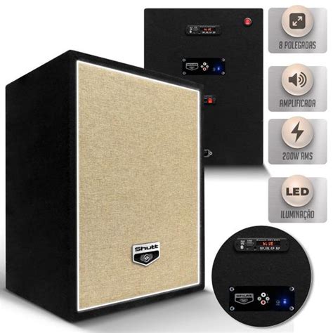 Caixa Som Full Trap Amplificada Residencial Shutt W Pol Bluetooth