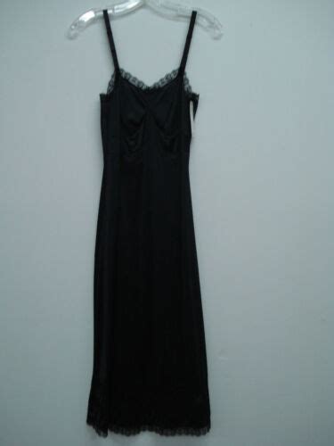 NWT Women S USA Made Nancy King Lingerie Full Dress Slip Size Black N EBay