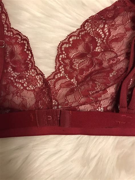 Avid Love Lingerie Bra Red Lace Womens Large Sexy EBay