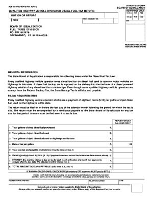 Fillable Online Boe Ca BOE 501 DH BOE 501 DH QUALIFIED HIGHWAY