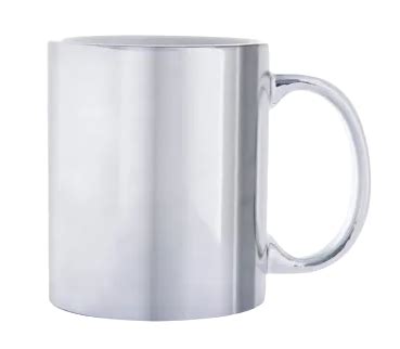 CANECA CERÂMICA CROMADA 325ML PRATEADA Sublima Brasil