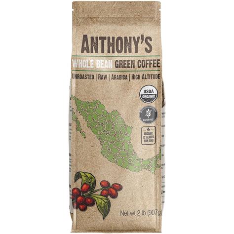 Organic Unroasted Whole Green Coffee Beans, 2lbs, Mexican Altura ...