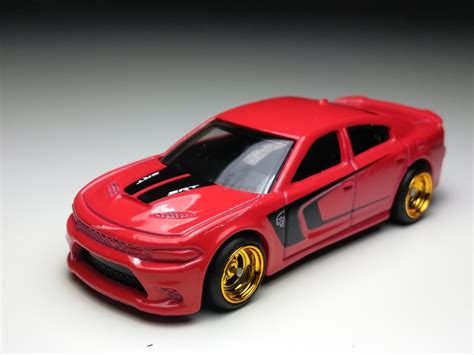 Hot Wheels DODGE CHARGER SRT Red Custom Real Rubber Tires Etsy