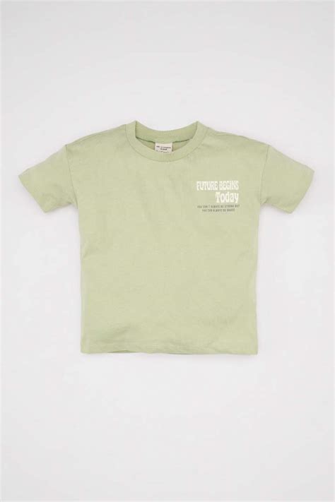 Green Baby Boy Baby Boy Printed Short Sleeve T Shirt 3145458 Defacto