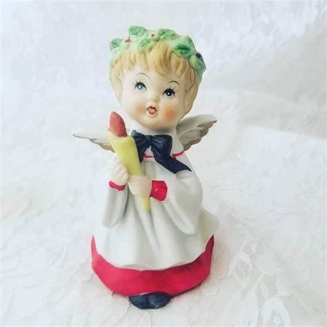 Vintage Porcelain Angel Figurine ~ Frankel Imports ~ Christmas 1950s ~ Angel ~ Christmas Angel