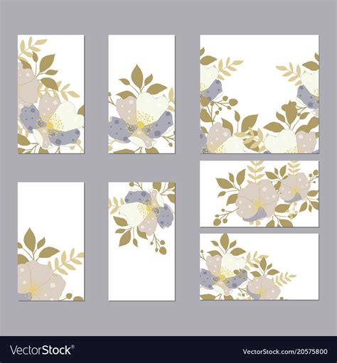 Botanic Card With Wild Flowers Leaves Royalty Free Vector