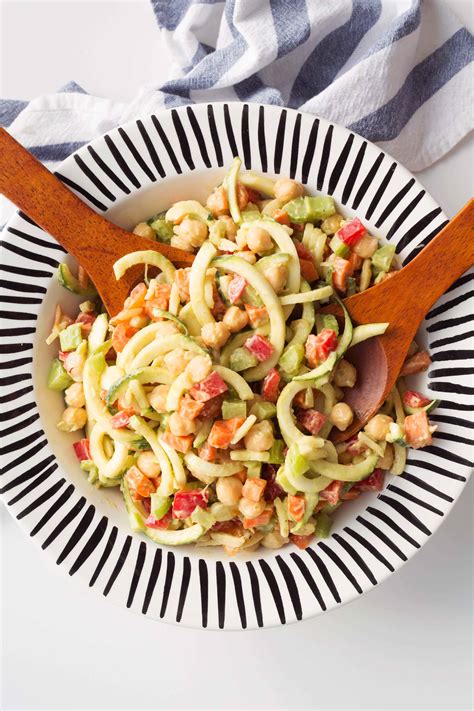 Chopped Zucchini Pasta Salad With Avocado Mustard Dressing — Inspiralized