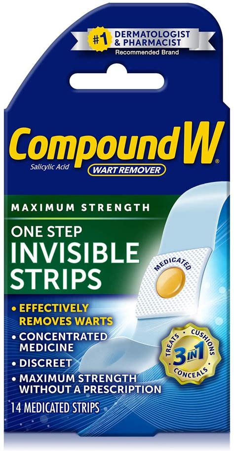 Compound W Maximum Strength One Step Invisible Wart Remover Strips 14