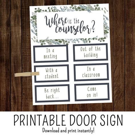 School Counselor Office Door School Office Decor Middle School