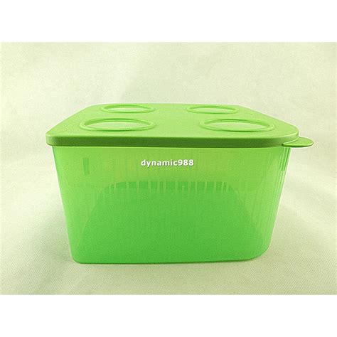 Tupperware Fresh N Cool Green Large Square Fridge Container 5 Liter