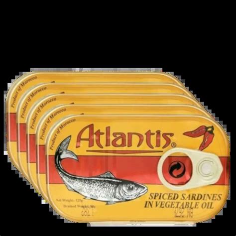 Atlantis Canned Sardines In Vegetable Oil 125 G 5pcs