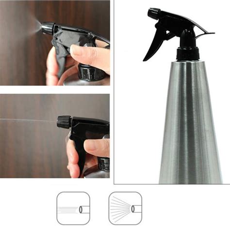 304 Stainless Steel Water Spray Bottle With Fine Mist Sprayer Empty Refillable Container For