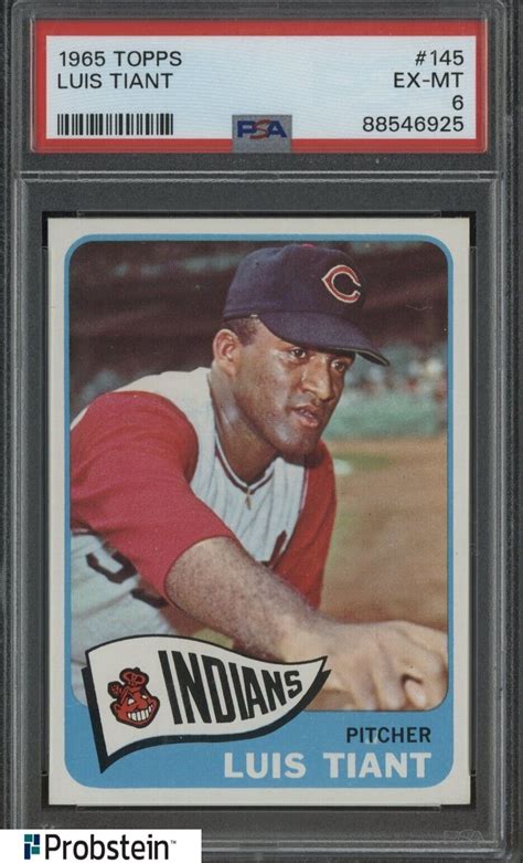 1965 Topps 145 Luis Tiant Cleveland Indians RC Rookie PSA 6 EX MT EBay