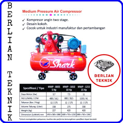 Jual Kompressor Angin Shark Hp Bar Mwp Air Compressor Auto