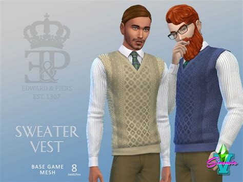 SimmieV S Edward Piers Country Sweater Vest Sweater Vest Sims 4