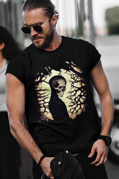 Skull In The Woods T Shirt Goth Skeleton Tee The Norse Wind