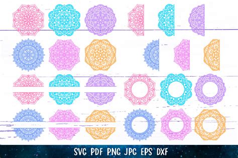 Mandala Bundle Svg Mandala Split Monogram Svg Zentangle By Digital