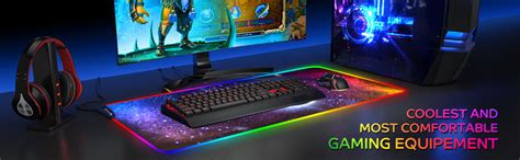 Ruocherg Rgb Gaming Mouse Mat Large Mouse Pad X X Mm Led