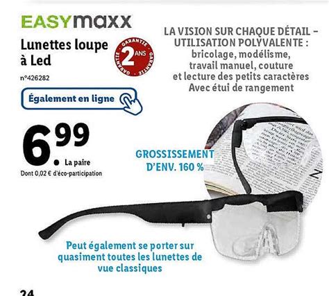 Promo Lunettes Loupe à Led Easymaxx chez Lidl iCatalogue fr