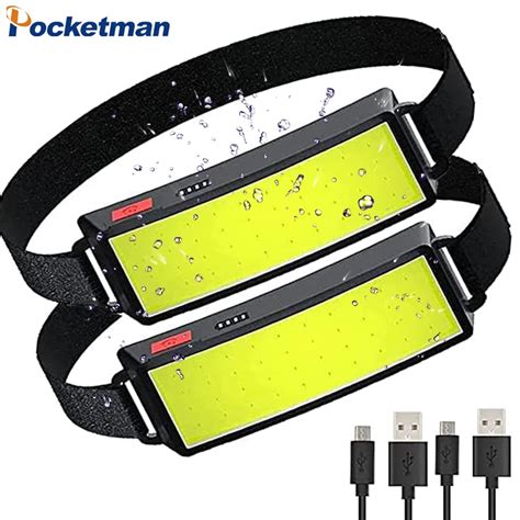 Headlamp Strong Power Cob Led Headlight Usb Rechargeable Headlamp